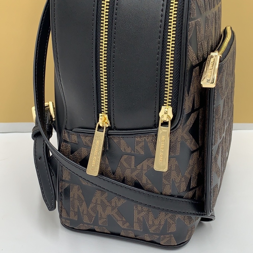 MICHAEL KORS ADINA MEDIUM BACKPACK BLACK MULTI LOGO - Picture 14 of 16